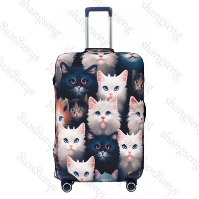 Jauka sejas kaķa raksts Ceļojumu bagāžas pārsegs Elastīgs čemodāns Ratiņu aizsargapvalks putekļu pārsegs Čemodāna futrālis 18-32" bagāžai