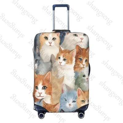 Jauka sejas kaķa raksts Ceļojumu bagāžas pārsegs Elastīgs čemodāns Ratiņu aizsargapvalks putekļu pārsegs Čemodāna futrālis 18-32" bagāžai
