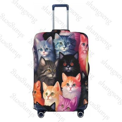 Jauka sejas kaķa raksts Ceļojumu bagāžas pārsegs Elastīgs čemodāns Ratiņu aizsargapvalks putekļu pārsegs Čemodāna futrālis 18-32" bagāžai