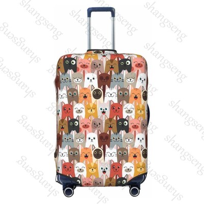 Jauka sejas kaķa raksts Ceļojumu bagāžas pārsegs Elastīgs čemodāns Ratiņu aizsargapvalks putekļu pārsegs Čemodāna futrālis 18-32" bagāžai