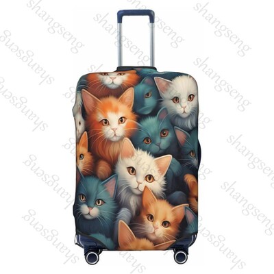 Jauka sejas kaķa raksts Ceļojumu bagāžas pārsegs Elastīgs čemodāns Ratiņu aizsargapvalks putekļu pārsegs Čemodāna futrālis 18-32" bagāžai