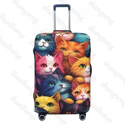 Jauka sejas kaķa raksts Ceļojumu bagāžas pārsegs Elastīgs čemodāns Ratiņu aizsargapvalks putekļu pārsegs Čemodāna futrālis 18-32" bagāžai