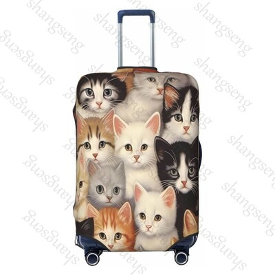 Jauka sejas kaķa raksts Ceļojumu bagāžas pārsegs Elastīgs čemodāns Ratiņu aizsargapvalks putekļu pārsegs Čemodāna futrālis 18-32" bagāžai