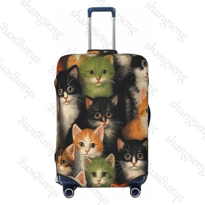 Jauka sejas kaķa raksts Ceļojumu bagāžas pārsegs Elastīgs čemodāns Ratiņu aizsargapvalks putekļu pārsegs Čemodāna futrālis 18-32" bagāžai