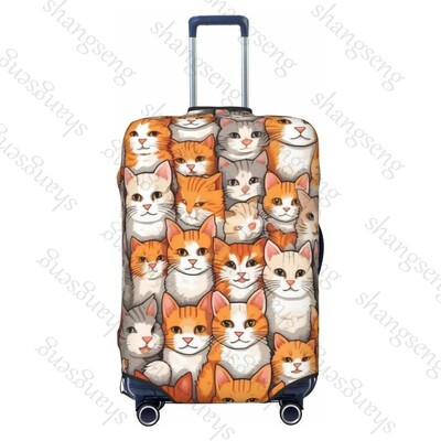 Jauka sejas kaķa raksts Ceļojumu bagāžas pārsegs Elastīgs čemodāns Ratiņu aizsargapvalks putekļu pārsegs Čemodāna futrālis 18-32" bagāžai