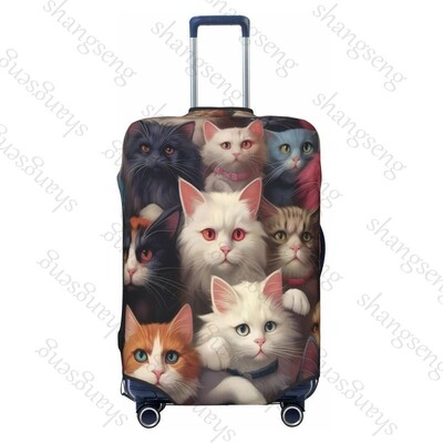 Jauka sejas kaķa raksts Ceļojumu bagāžas pārsegs Elastīgs čemodāns Ratiņu aizsargapvalks putekļu pārsegs Čemodāna futrālis 18-32" bagāžai