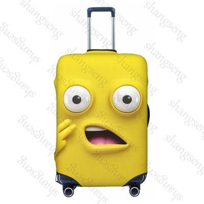 Husă pentru bagaje de călătorie cu expresie de animal amuzant, cu elastic, pentru valiză, pentru cărucior