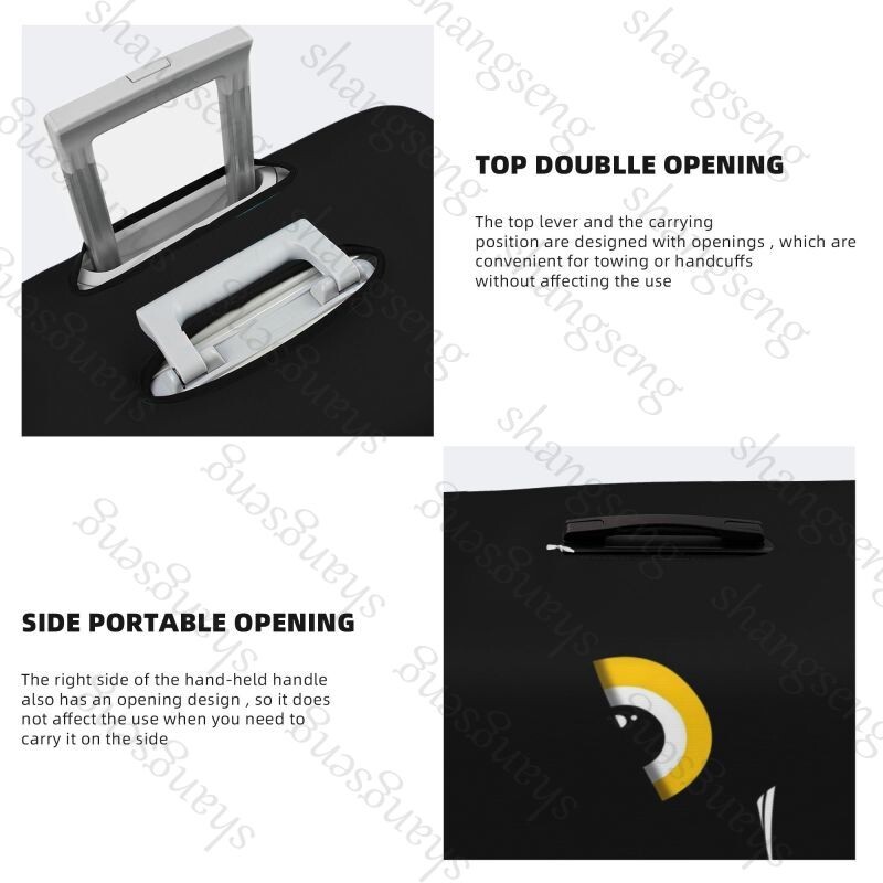 Husă pentru bagaje de călătorie cu expresie de animal amuzant, cu elastic, pentru valiză, pentru cărucior