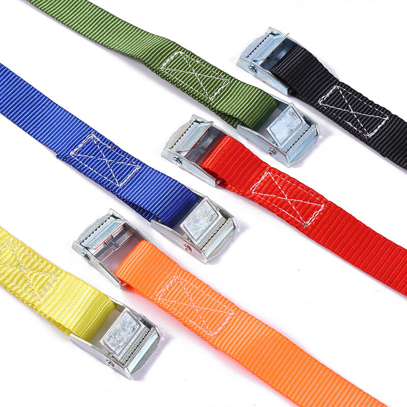 2 M sprādzes piesienamās jostas kravas siksnas automašīnas motociklam ar metāla sprādzes vilkšanas virvi Spēcīga sprūdrata josta melna sarkana zaļa