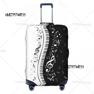 Taste de pian personalizate Note de muzică Husă pentru bagaje Husă de protecție pentru valiză amuzantă Costum pentru 18-32 inci
