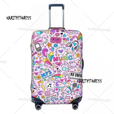 Taste de pian personalizate Note de muzică Husă pentru bagaje Husă de protecție pentru valiză amuzantă Costum pentru 18-32 inci