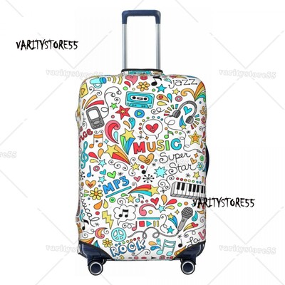Taste de pian personalizate Note de muzică Husă pentru bagaje Husă de protecție pentru valiză amuzantă Costum pentru 18-32 inci