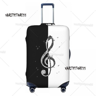Taste de pian personalizate Note de muzică Husă pentru bagaje Husă de protecție pentru valiză amuzantă Costum pentru 18-32 inci