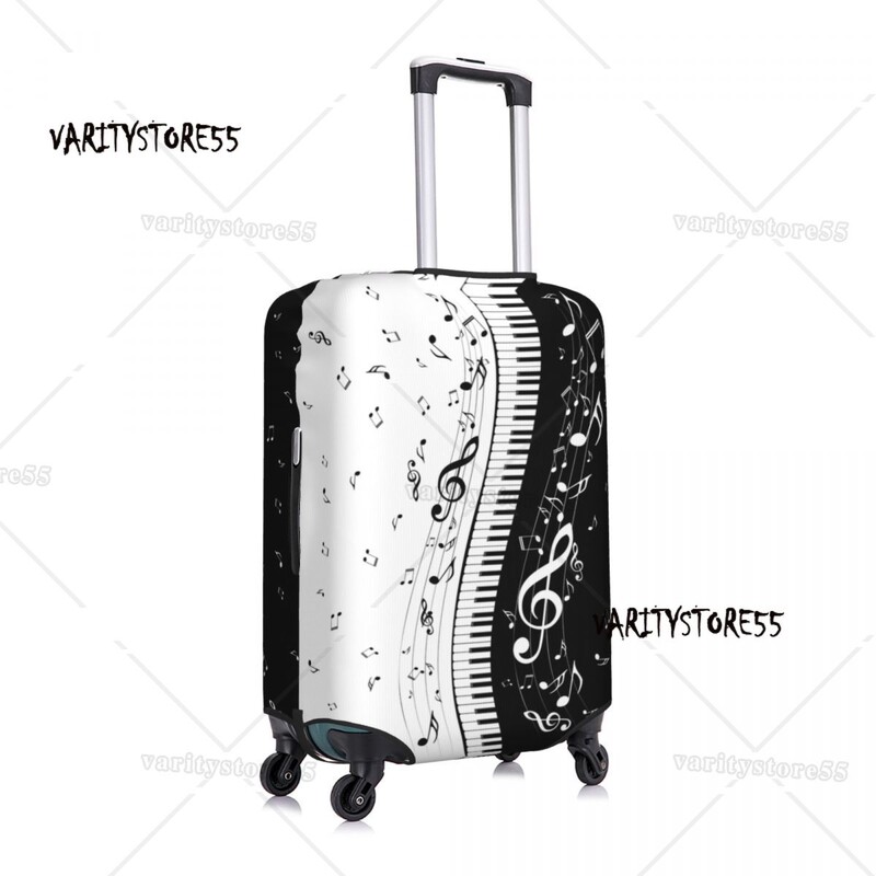 Taste de pian personalizate Note de muzică Husă pentru bagaje Husă de protecție pentru valiză amuzantă Costum pentru 18-32 inci