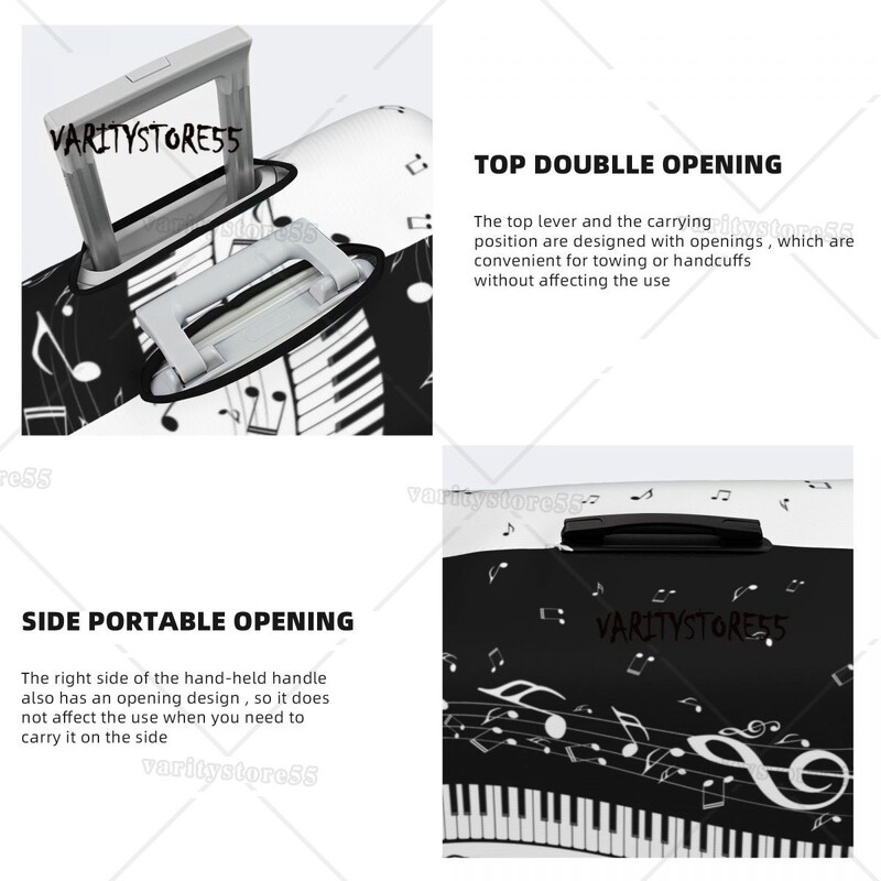 Taste de pian personalizate Note de muzică Husă pentru bagaje Husă de protecție pentru valiză amuzantă Costum pentru 18-32 inci