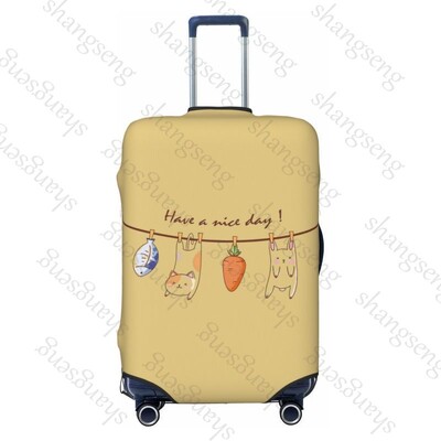 Iepure drăguț animal amuzant pictură imprimată îngroșare husă pentru bagaje elasticitate cărucior husă de praf valiza de protecție husă valiză