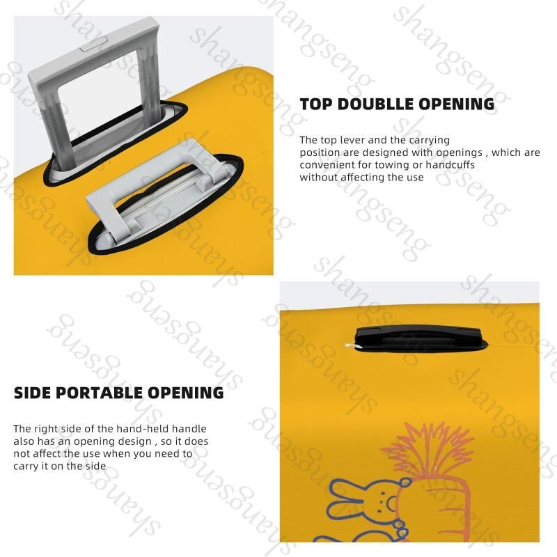 Iepure drăguț animal amuzant pictură imprimată îngroșare husă pentru bagaje elasticitate cărucior husă de praf valiza de protecție husă valiză