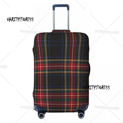Husă pentru bagaje de călătorie în carouri alb-negru, lavabilă, cu tablă de șah, pentru valiză, pentru 18-32 inchi