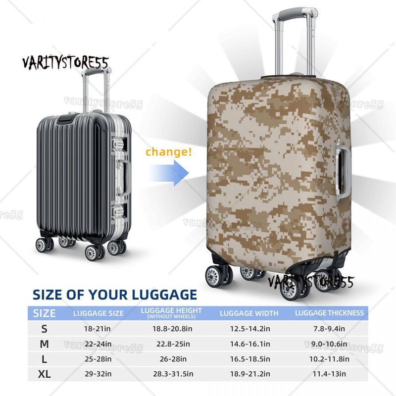 Husă de bagaje personalizată cu camuflarea în deșert digitală, amuzantă, militară, de camuflaj, huse de protecție pentru valiză, costum pentru 18-32 inch