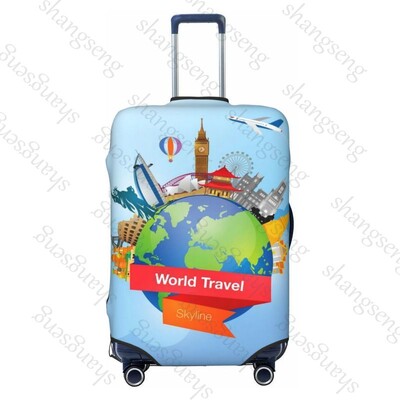 Clădiri de referință turistică Îngroșare husă pentru bagaje Elasticitate cărucior husă de praf Protecție valiză Accesorii pentru carcasă