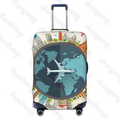 Clădiri de referință turistică Îngroșare husă pentru bagaje Elasticitate cărucior husă de praf Protecție valiză Accesorii pentru carcasă