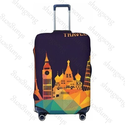Clădiri de referință turistică Îngroșare husă pentru bagaje Elasticitate cărucior husă de praf Protecție valiză Accesorii pentru carcasă