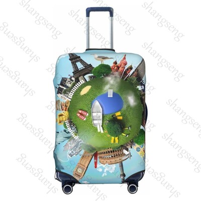 Clădiri de referință turistică Îngroșare husă pentru bagaje Elasticitate cărucior husă de praf Protecție valiză Accesorii pentru carcasă