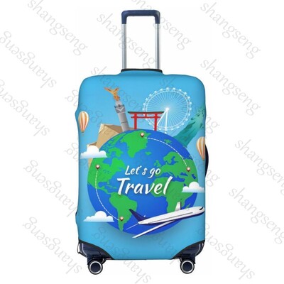 Clădiri de referință turistică Îngroșare husă pentru bagaje Elasticitate cărucior husă de praf Protecție valiză Accesorii pentru carcasă