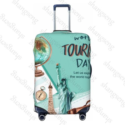 Clădiri de referință turistică Îngroșare husă pentru bagaje Elasticitate cărucior husă de praf Protecție valiză Accesorii pentru carcasă