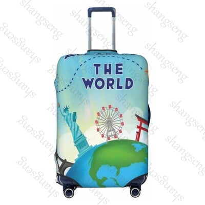 Clădiri de referință turistică Îngroșare husă pentru bagaje Elasticitate cărucior husă de praf Protecție valiză Accesorii pentru carcasă