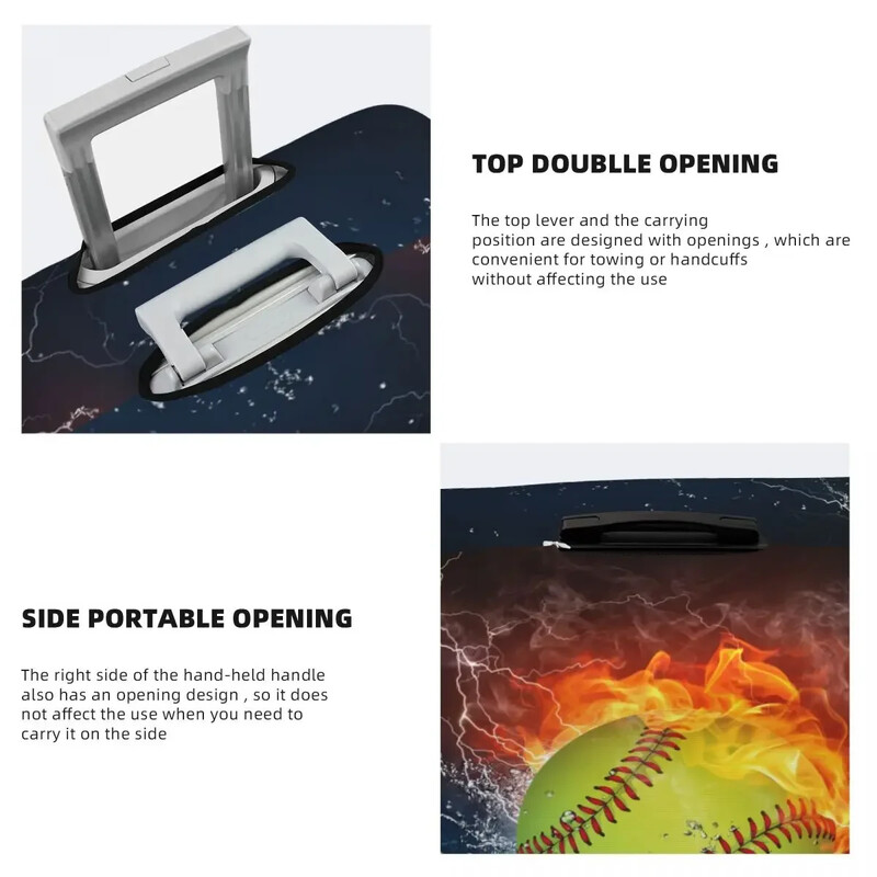 Pielāgots beisbola bumbas un ūdens ceļojumu bagāžas pārsegs, mazgājams čemodāna aizsargs, piemērots 18-32 collām