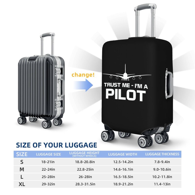 Custom Trust Me IM A Pilot Husă pentru bagaje Avion care zboară Avion Cadou Aviație Huse de protecție pentru valiză Costum pentru 18-32 inch
