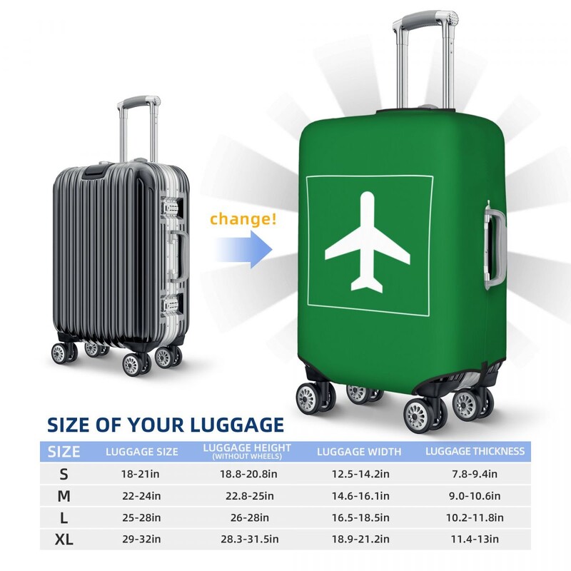 Pielāgots lidostas lidmašīnas bagāžas pārsegs, elastīgs aviācijas lidmašīnas lidotāja pilota ceļojumu čemodāna aizsargpārsegs, kas piemērots 18-32 collām