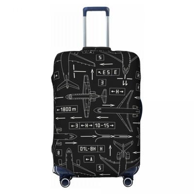 Husă pentru bagaje de călătorie clasică personalizată, cu elastic, pilot de zbor, aviație, pentru valiză de aviator, protectie pentru 18-32 inci