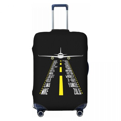 Husă pentru bagaje de călătorie clasică personalizată, cu elastic, pilot de zbor, aviație, pentru valiză de aviator, protectie pentru 18-32 inci