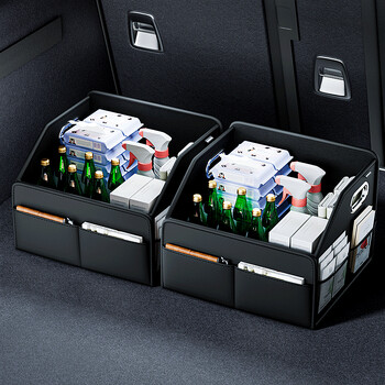 Κιβώτιο αποθήκευσης Organiser Car Trunk Box PU Δερμάτινο όχημα Πτυσσόμενο Πτυσσόμενο Boot Boot Box για SUV MPV Auto Seat Backbox