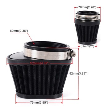 RASTP-Universal Filter Air 51mm/55mm/60mm Cleaner Οβάλ στρογγυλός κωνικός σφιγκτήρας για τις περισσότερες μοτοσυκλέτες RS-OFI100