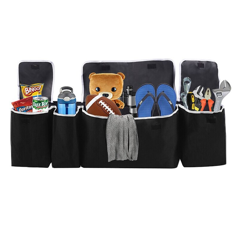 Organizator de portbagaj de mașină Geantă de depozitare pentru bancheta din spate, de mare capacitate, multifuncțională Oxford, organizatoare de spate pentru scaune de mașină, Interiorul autoturismului