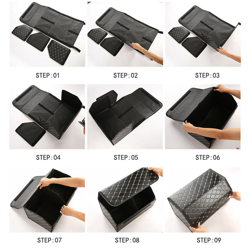 Kutija za organizatore prtljažnika automobila velikog kapaciteta Torba za pohranu automatskih višenamjenskih alata Spremanje Pospremanje Kožna sklopiva kutija za pohranu u hitnim slučajevima