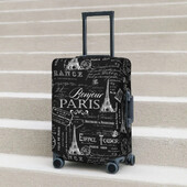 Husă pentru valiză cu model Paris Vintage Lifestyle Travel Vacanță Strectch Protector pentru accesorii bagaje