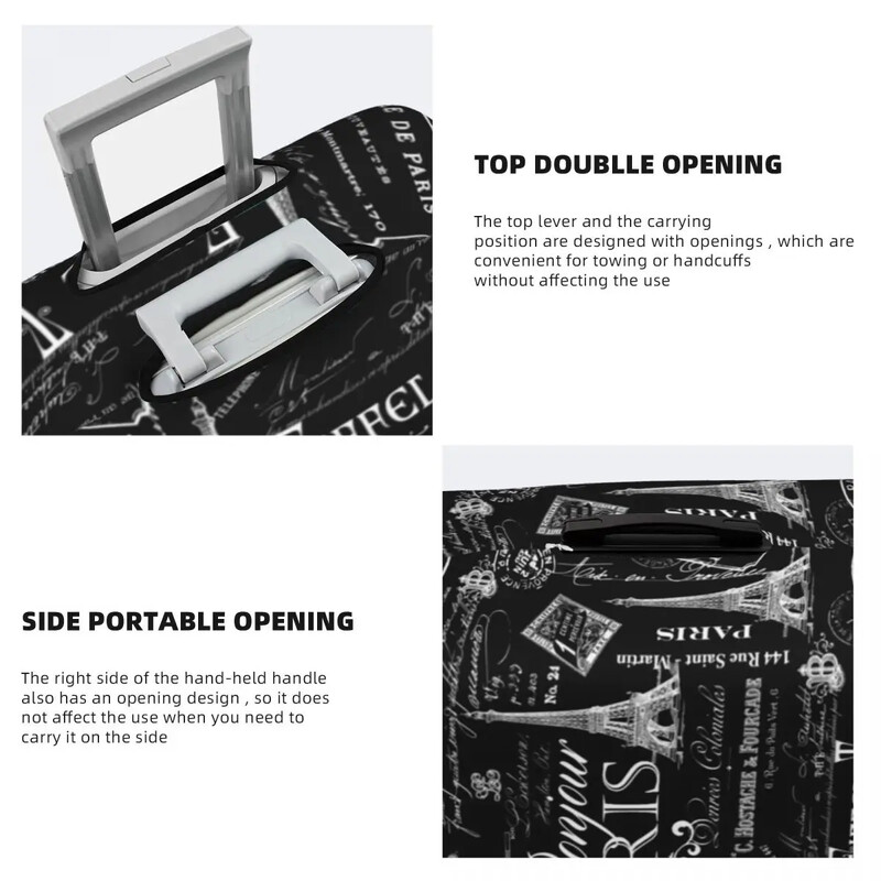 Husă pentru valiză cu model Paris Vintage Lifestyle Travel Vacanță Strectch Protector pentru accesorii bagaje