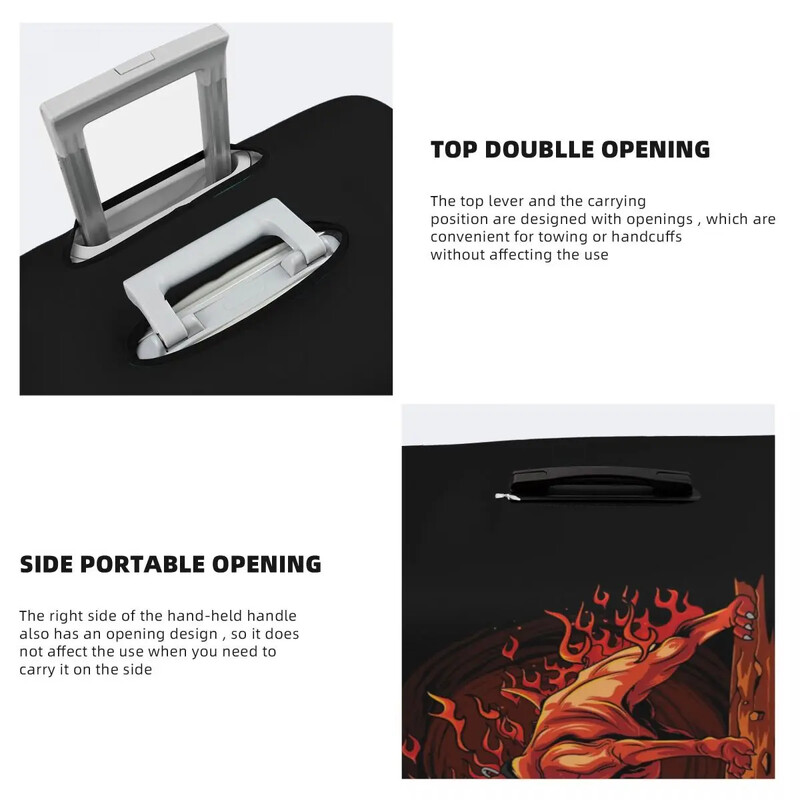 Câine Pitbull Din Iad Opera de artă Imprimare vectorială Bagaj Huse de protecție împotriva prafului Husă elastică impermeabilă pentru valiză Călătorie