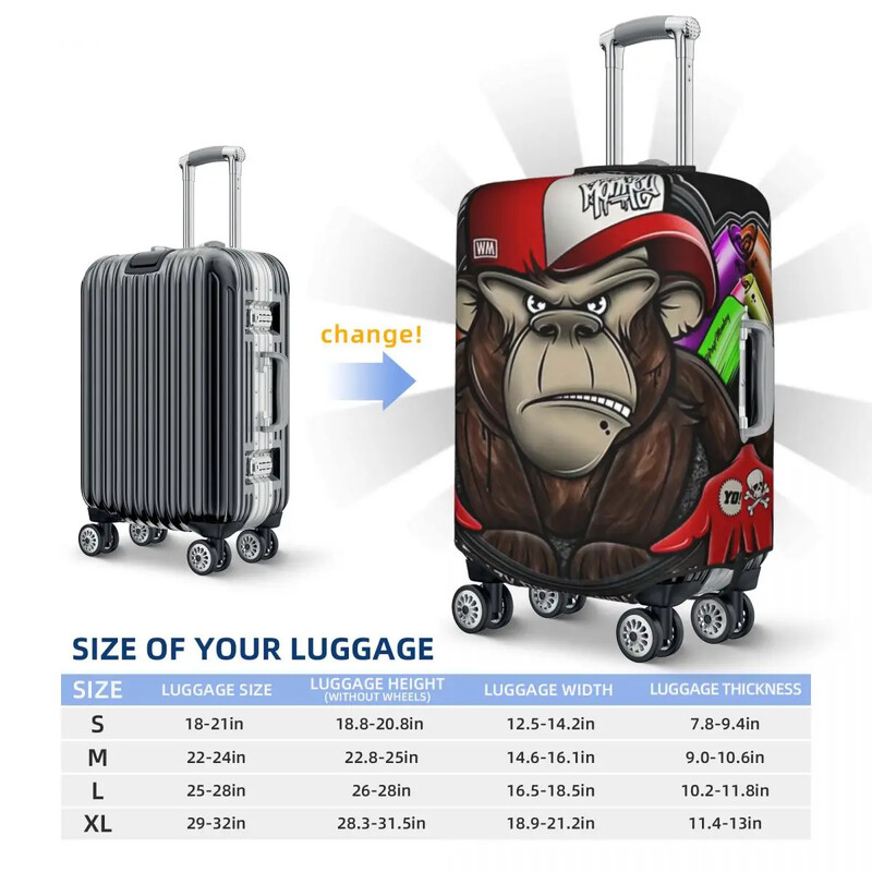 Huse de protecție pentru bagaje cu imprimare cu maimuțe, elastice, impermeabile, 18-32 inchi, huse pentru valiză Accesorii de călătorie