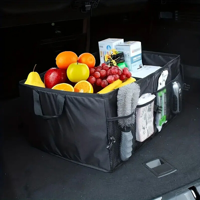Lielas ietilpības automašīnas bagāžas nodalījuma kaste, izturīga un izturīga salokāma pārnēsājama kravas uzglabāšanas kaste, automašīnu kravas automašīnu SUV bagāžnieka piederumi