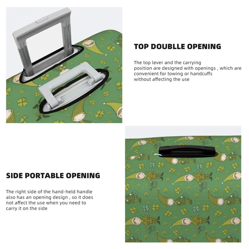 Husă pentru valiză Shamrock Leaf Elf Fun St. Patricks Day Cruise Protecție împotriva prafului Protecție pentru călătorii Accesorii pentru bagaje rezistente la zgârieturi