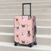 Husă valiză Bulldog francez Holiday Brown Frenchie Pixel Husă practică pentru bagaje Protecție de călătorie