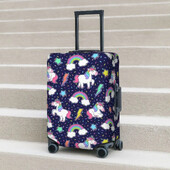 Husă pentru valiză cu unicorn cu desene animate Rainbow Thunder Travel Flight Protector practic pentru bagaje