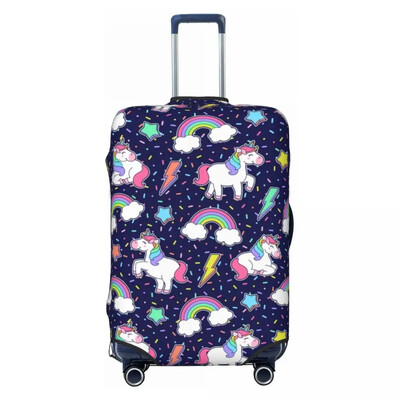 Husă pentru valiză cu unicorn cu desene animate Rainbow Thunder Travel Flight Protector practic pentru bagaje