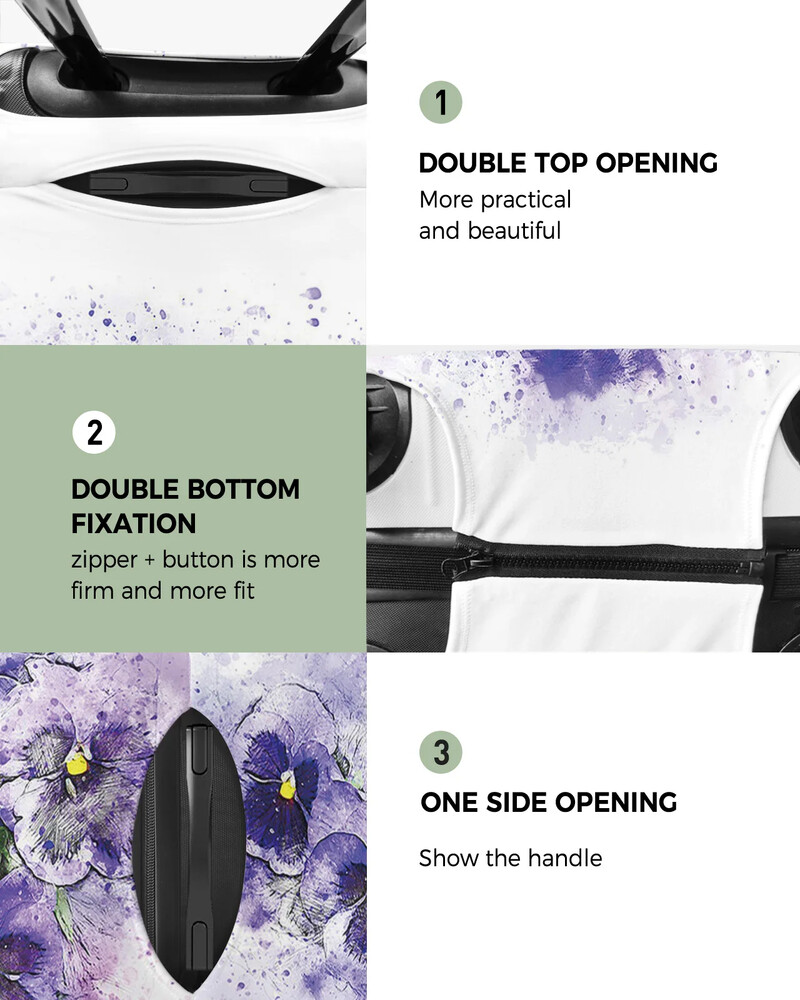 Acuarelă Flower Morning Glory Husă de protecție pentru bagaje Accesorii de călătorie Valisă Husă elastică pentru praf Husă de protecție