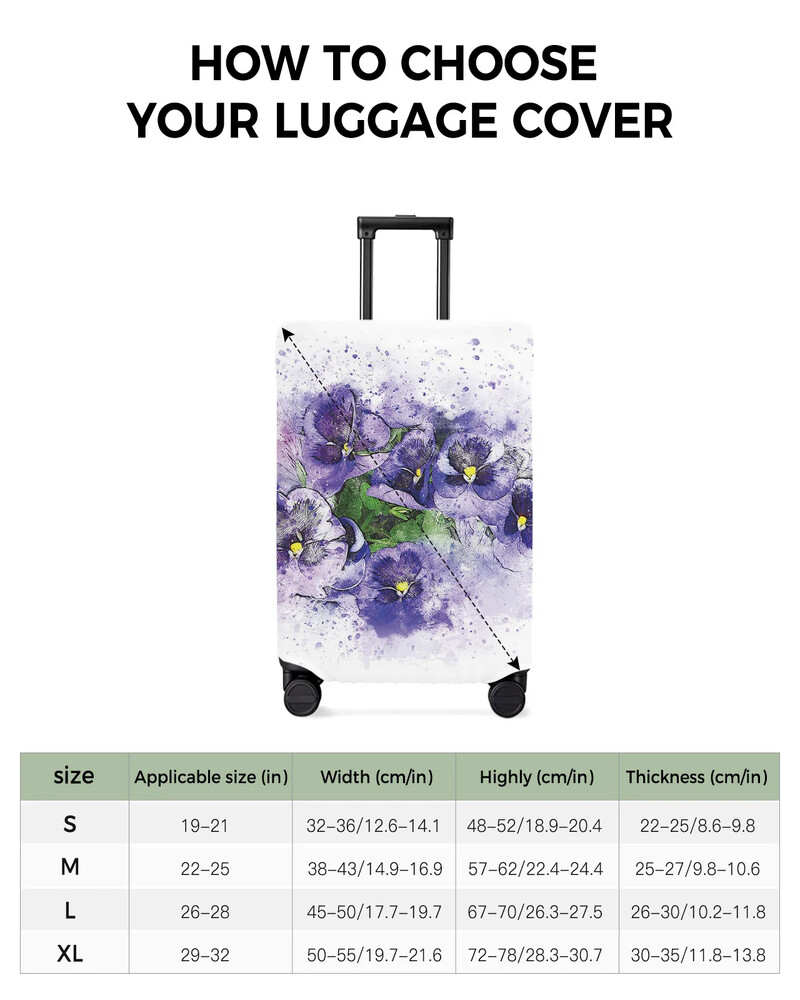 Acuarelă Flower Morning Glory Husă de protecție pentru bagaje Accesorii de călătorie Valisă Husă elastică pentru praf Husă de protecție